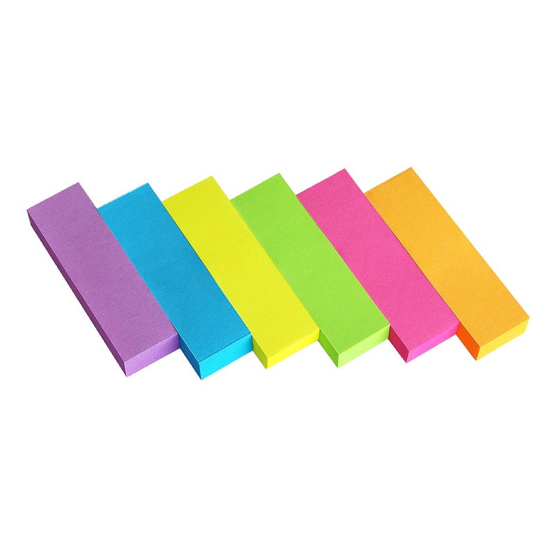 Eastern Wolf 30 Pads 0.5x1.8 Sticky Notes Flags Tabs Page Markers 6 Bright Color Sticky Index Tabs Page Flags 80 Sheet/Pad - Image 1